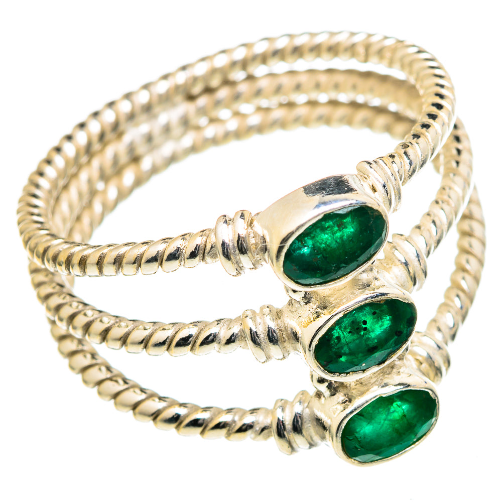 Zambian Emerald Rings handcrafted by Ana Silver Co - RING98491