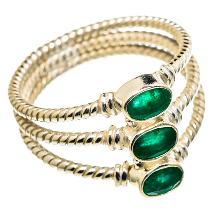Zambian Emerald Rings handcrafted by Ana Silver Co - RING98691