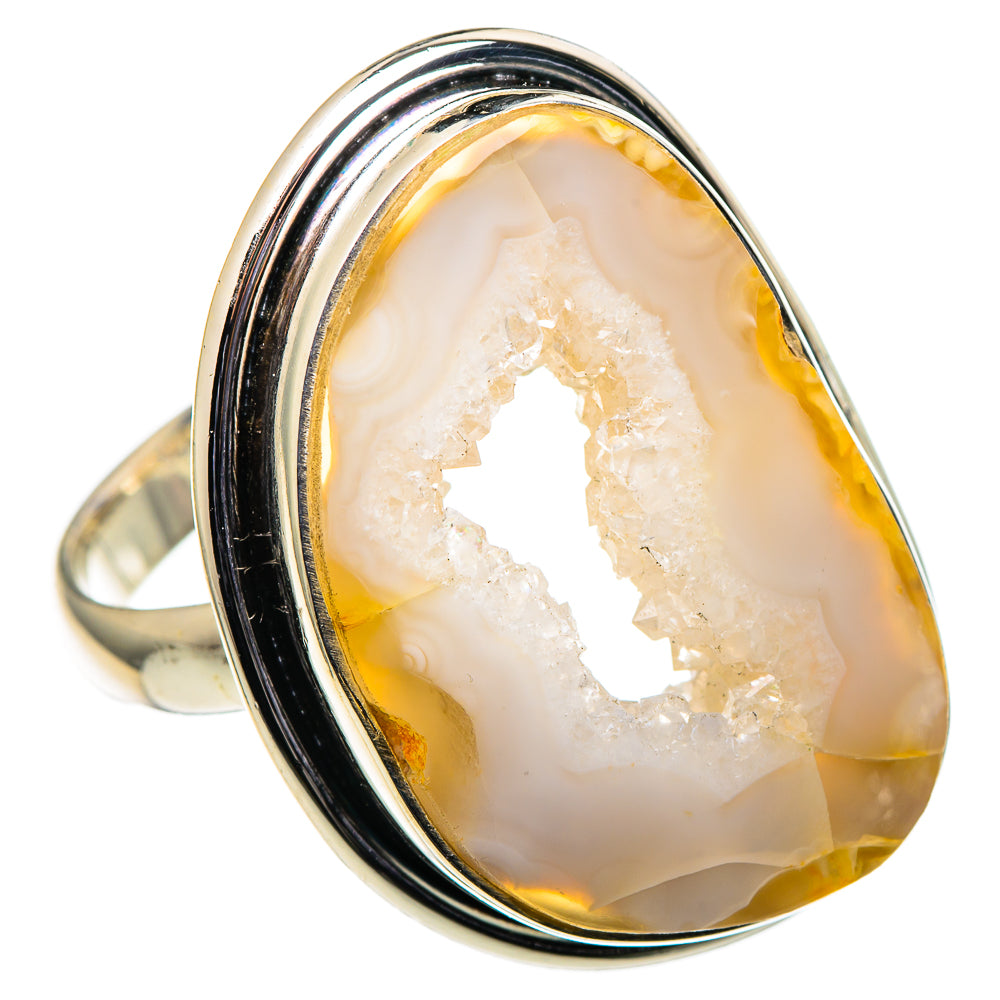 White Geode Slice Rings handcrafted by Ana Silver Co - RING98881