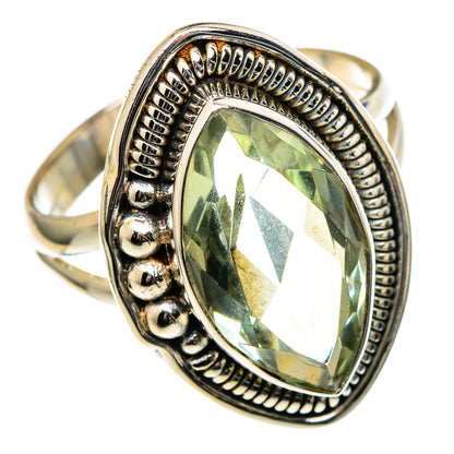 Green Amethyst Rings handcrafted by Ana Silver Co - RING98915