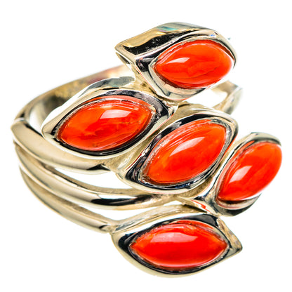 Red Coral Rings handcrafted by Ana Silver Co - RING98925