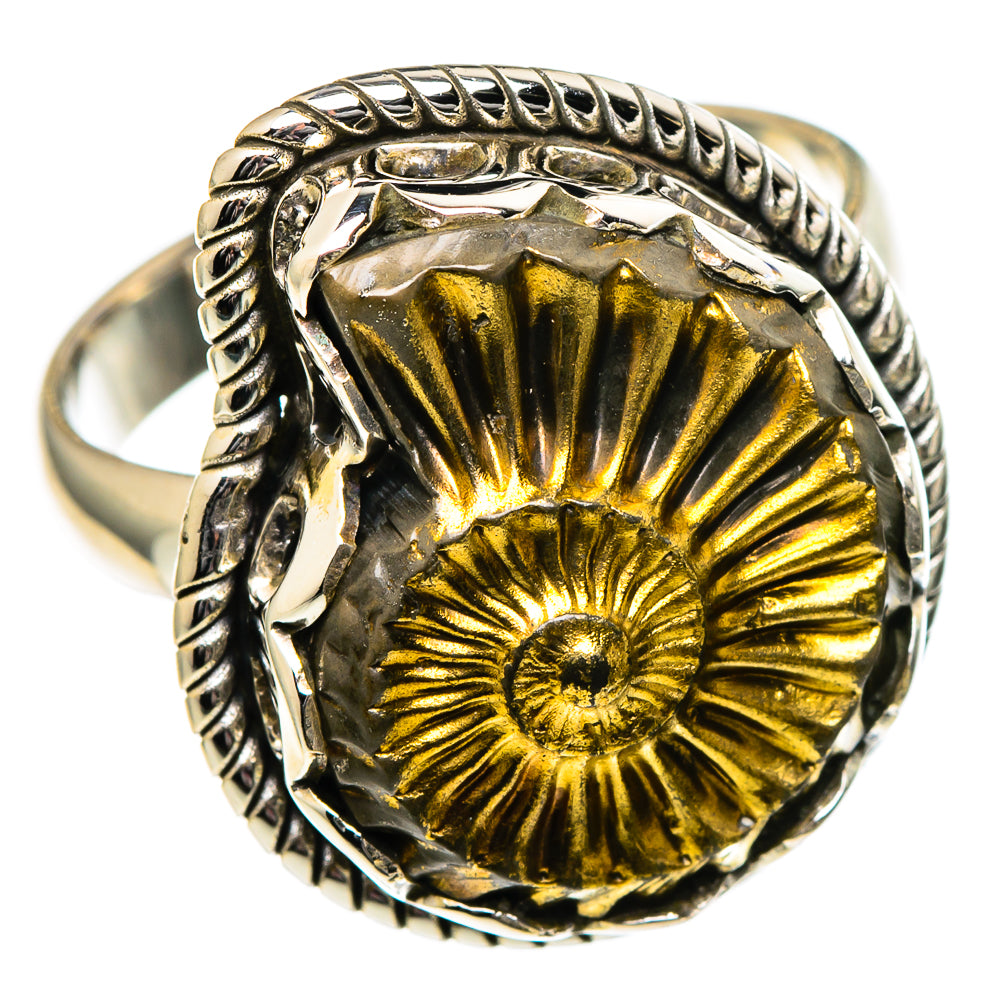 Pyrite Fossil Rings handcrafted by Ana Silver Co - RING98937