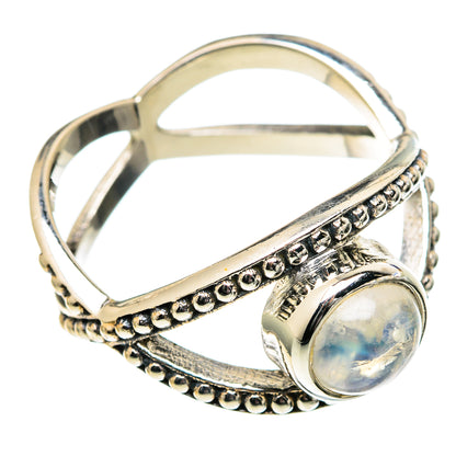 Rainbow Moonstone Rings handcrafted by Ana Silver Co - RING98980