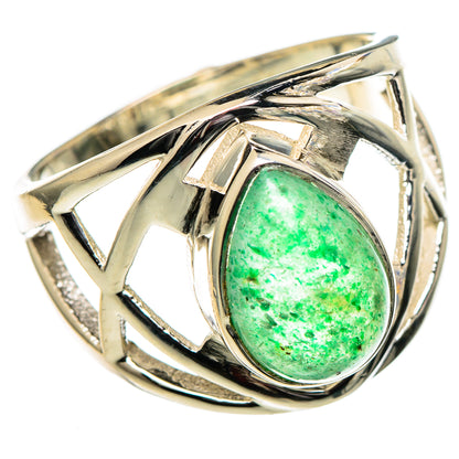 Green Aventurine Rings handcrafted by Ana Silver Co - RING98994