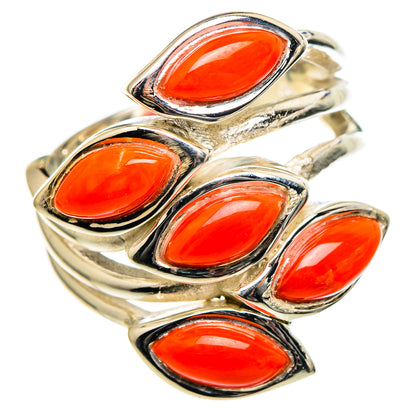 Red Coral Rings handcrafted by Ana Silver Co - RING99004