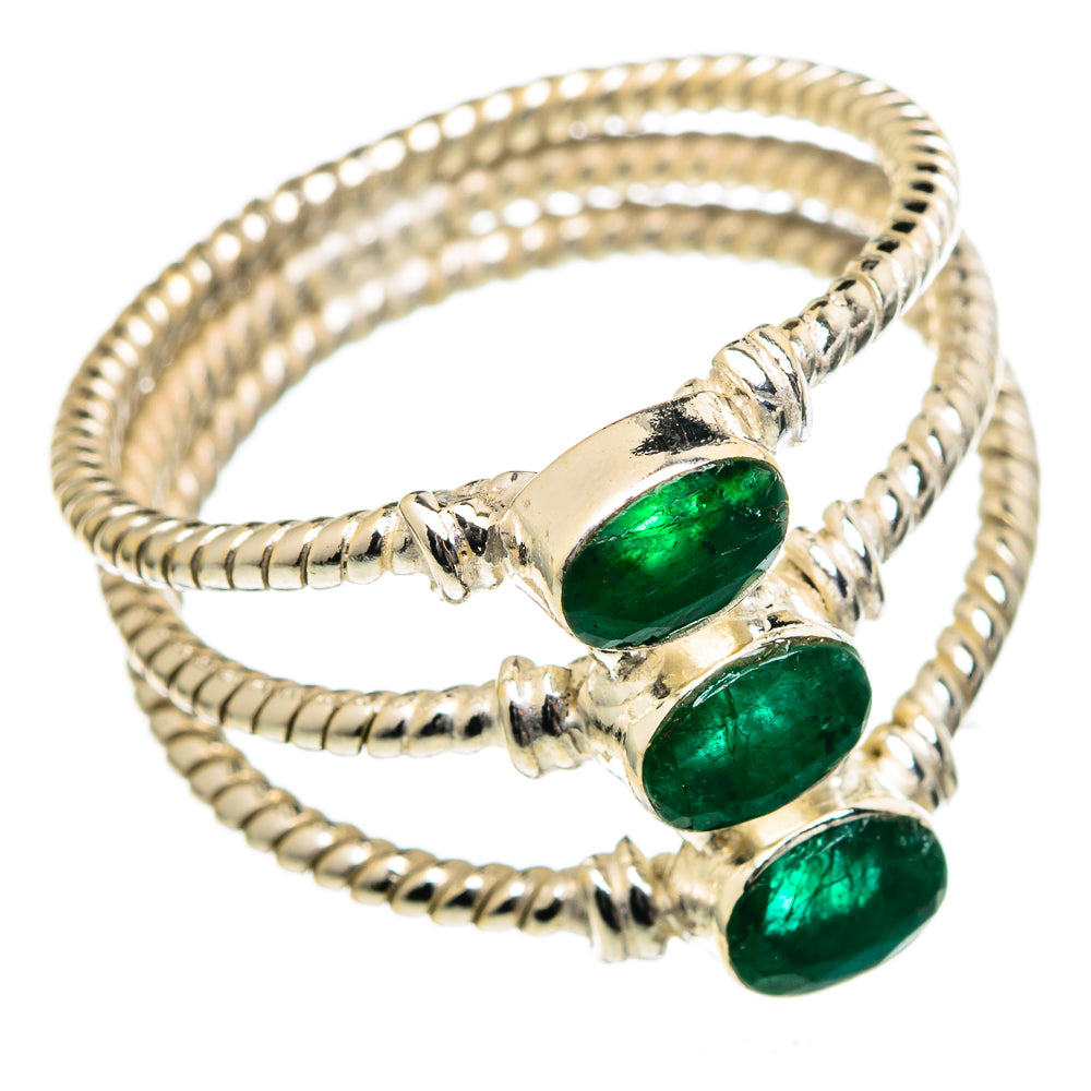 Zambian Emerald Rings handcrafted by Ana Silver Co - RING99031