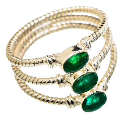 Zambian Emerald Rings handcrafted by Ana Silver Co - RING99031