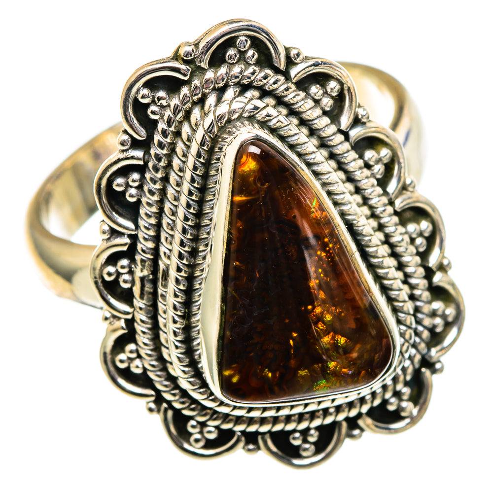 Mexican Fire Agate Rings handcrafted by Ana Silver Co - RING99034
