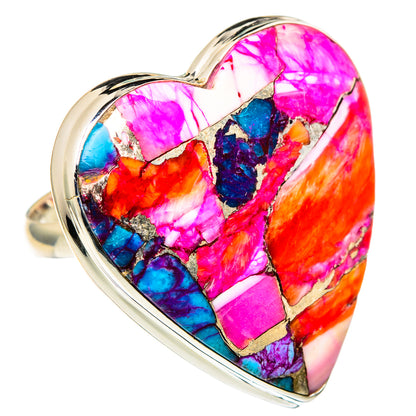 Kingman Pink Dahlia Turquoise Rings handcrafted by Ana Silver Co - RING99110