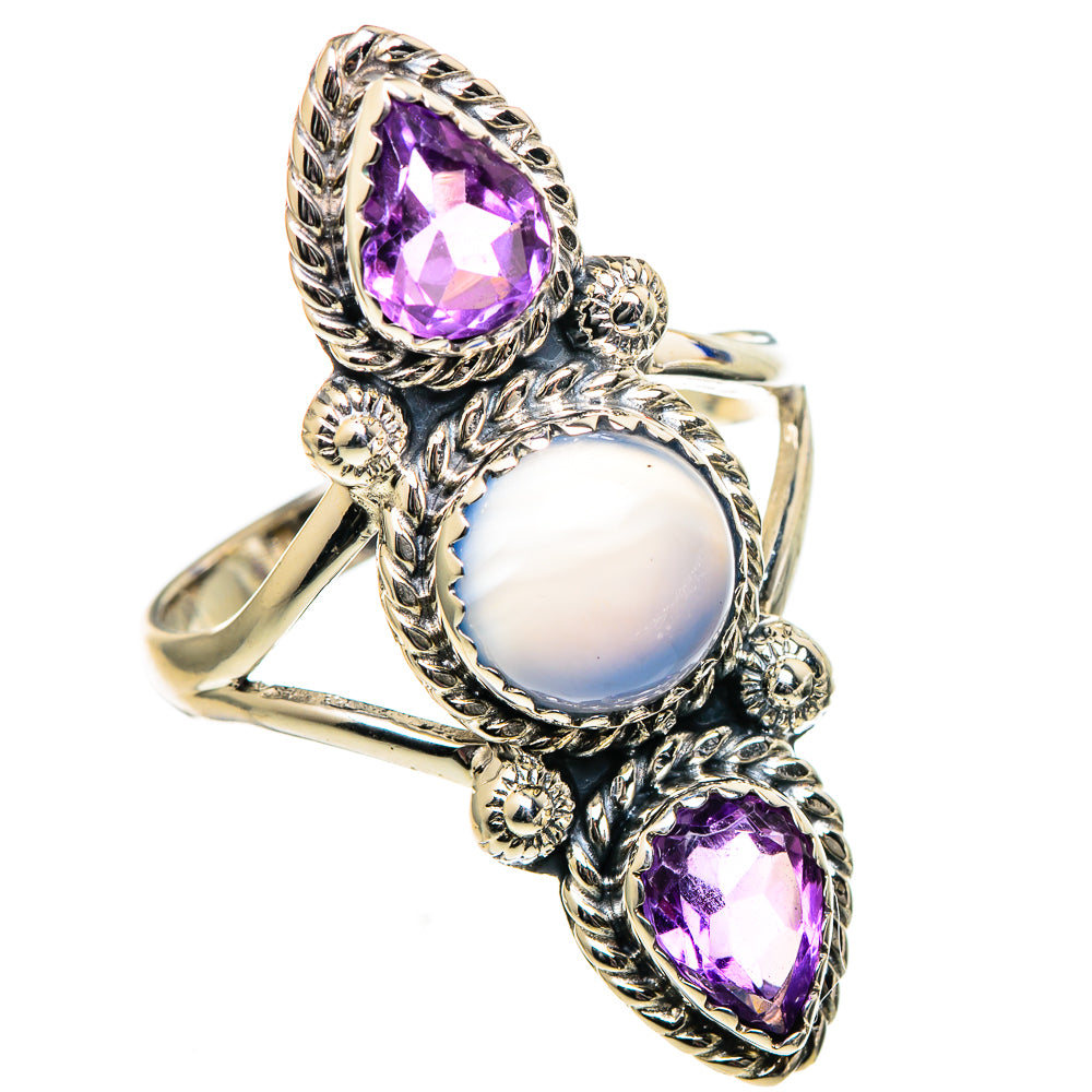 Aqua Chalcedony Rings handcrafted by Ana Silver Co - RING99111