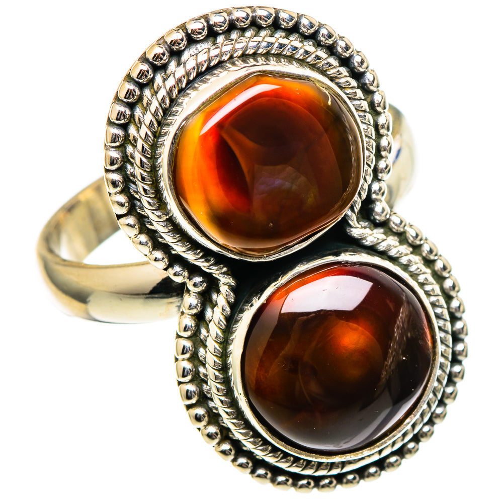 Mexican Fire Agate Rings handcrafted by Ana Silver Co - RING99133