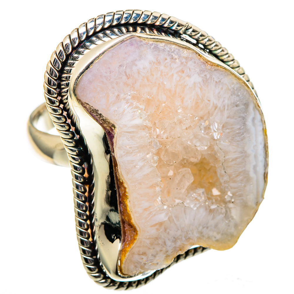White Geode Slice Rings handcrafted by Ana Silver Co - RING99147