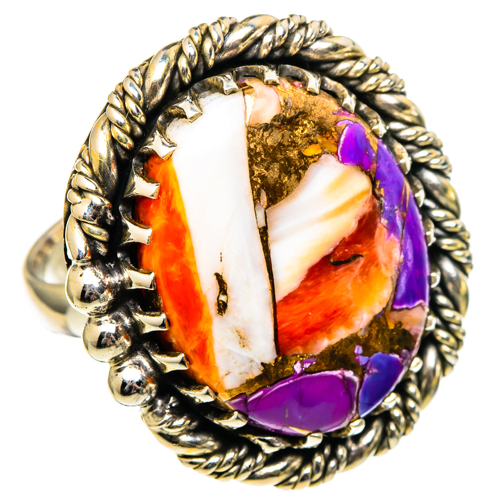 Spiny Oyster Turquoise Rings handcrafted by Ana Silver Co - RING99150 - Photo 2