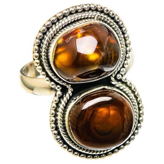 Mexican Fire Agate Rings handcrafted by Ana Silver Co - RING99176