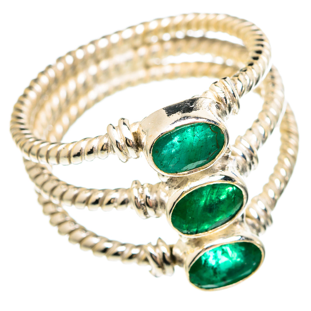Zambian Emerald Rings handcrafted by Ana Silver Co - RING99245
