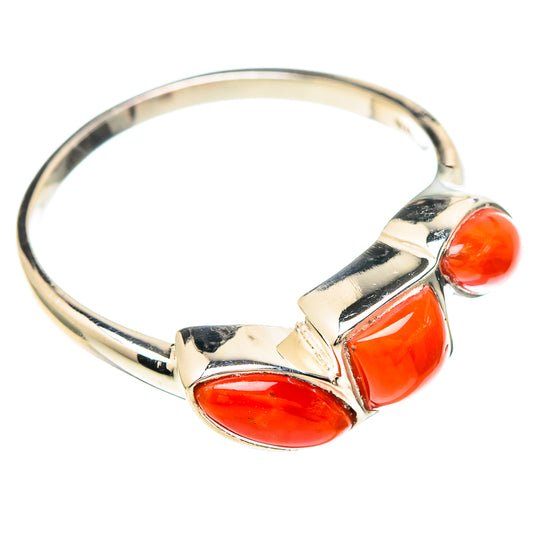 Red Coral Rings handcrafted by Ana Silver Co - RING99257