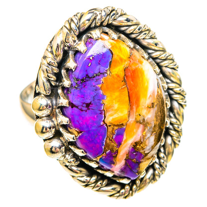 Spiny Oyster Turquoise Rings handcrafted by Ana Silver Co - RING99272