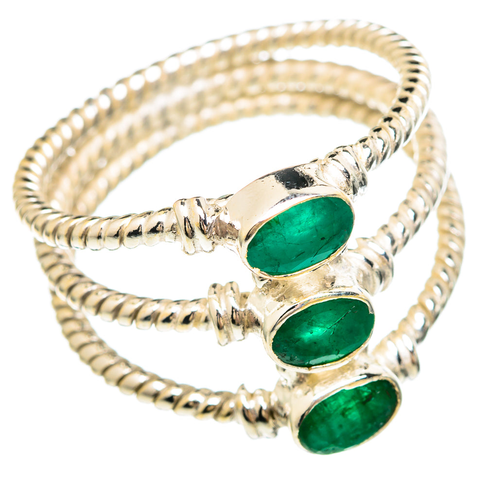 Zambian Emerald Rings handcrafted by Ana Silver Co - RING99289