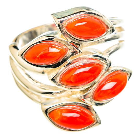 Red Coral Rings handcrafted by Ana Silver Co - RING99299