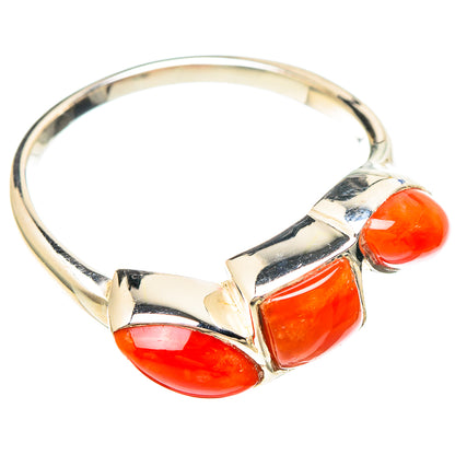 Red Coral Rings handcrafted by Ana Silver Co - RING99300 - Photo 2