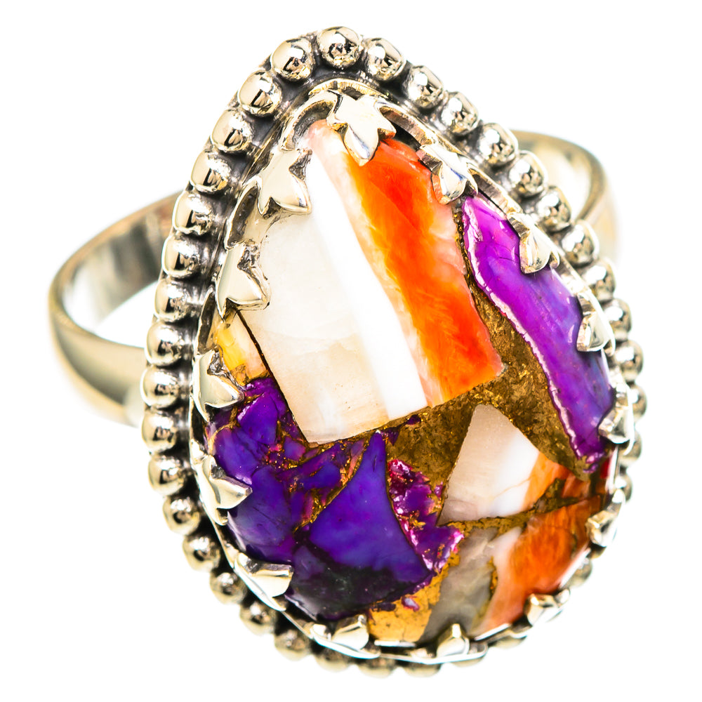 Spiny Oyster Turquoise Rings handcrafted by Ana Silver Co - RING99393