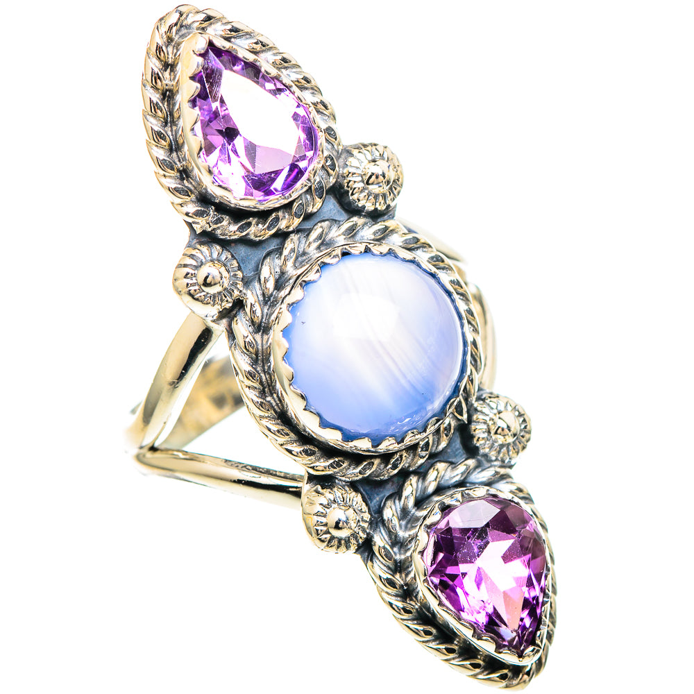 Aqua Chalcedony Rings handcrafted by Ana Silver Co - RING99464