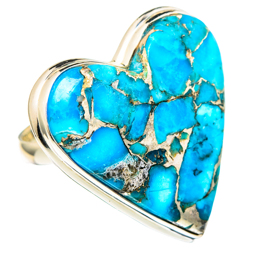 Blue Copper Composite Turquoise Rings handcrafted by Ana Silver Co - RING99471