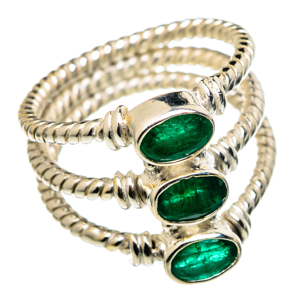 Zambian Emerald Rings handcrafted by Ana Silver Co - RING99560