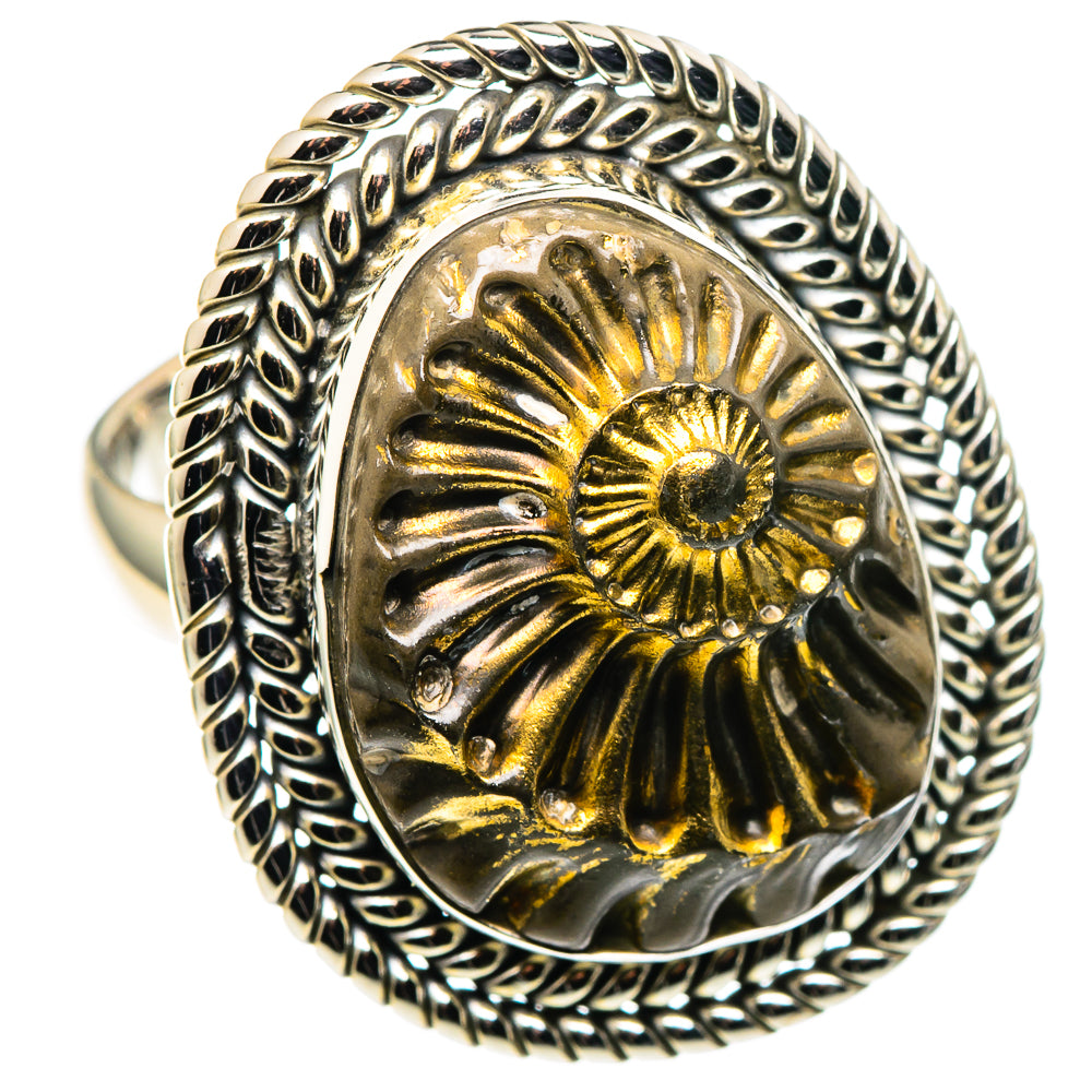 Pyrite Fossil Rings handcrafted by Ana Silver Co - RING99583