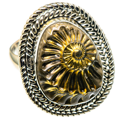Pyrite Fossil Rings handcrafted by Ana Silver Co - RING99583
