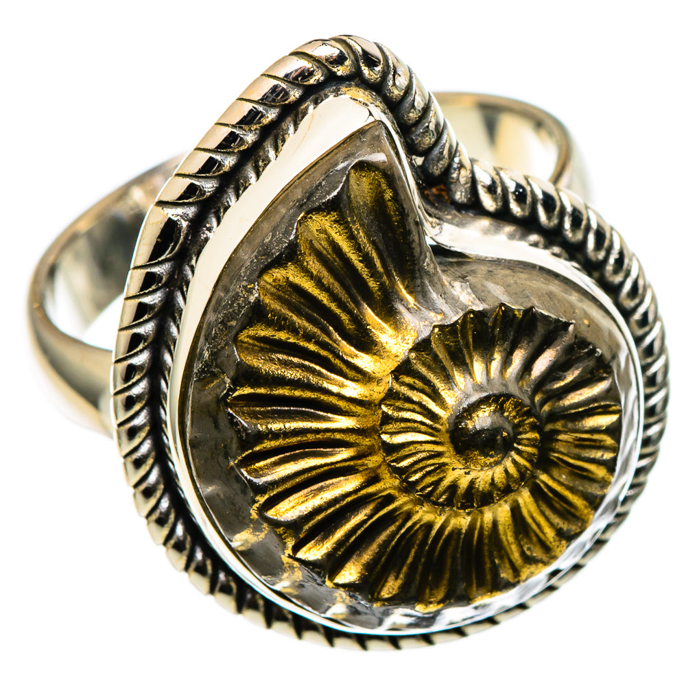 Pyrite Fossil Rings handcrafted by Ana Silver Co - RING99584