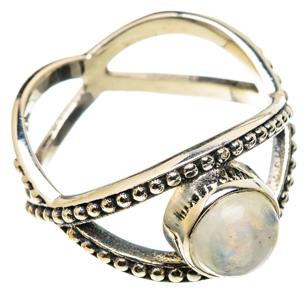 Rainbow Moonstone Rings handcrafted by Ana Silver Co - RING99626