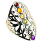 Multi-stone Rainbow Chakra Rings handcrafted by Ana Silver Co - RING99628