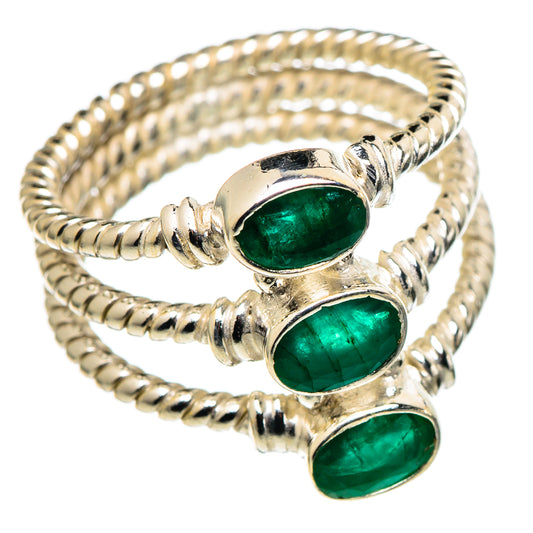 Zambian Emerald Rings handcrafted by Ana Silver Co - RING99679