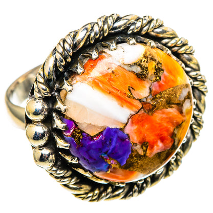 Spiny Oyster Turquoise Rings handcrafted by Ana Silver Co - RING99707