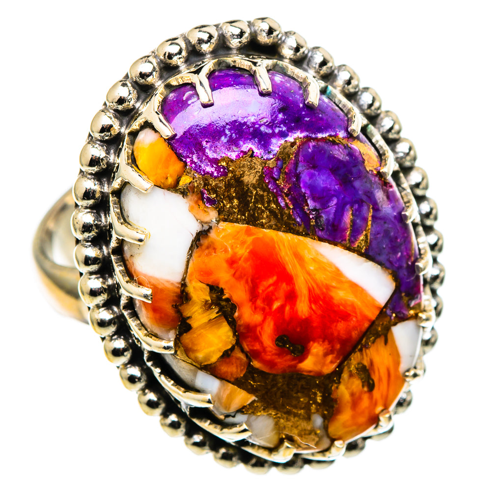 Spiny Oyster Turquoise Rings handcrafted by Ana Silver Co - RING99708
