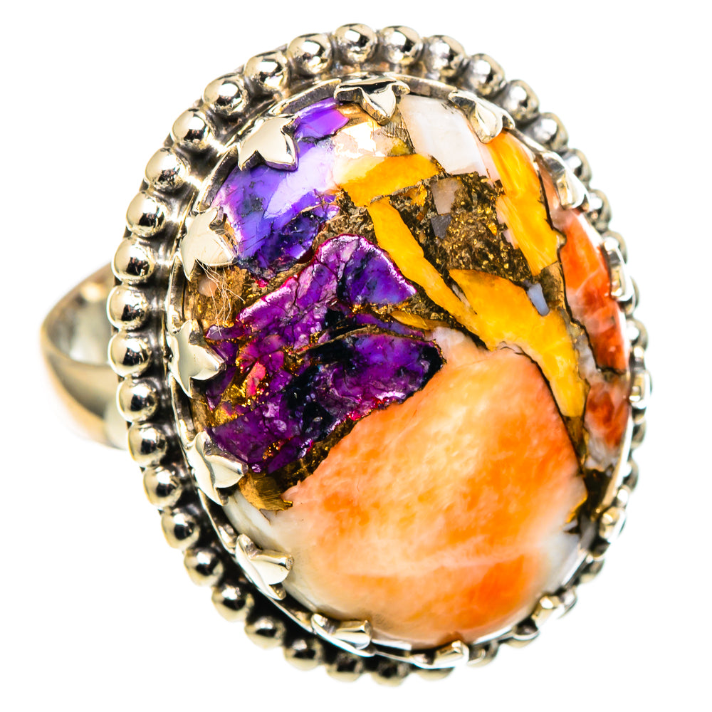 Spiny Oyster Turquoise Rings handcrafted by Ana Silver Co - RING99746