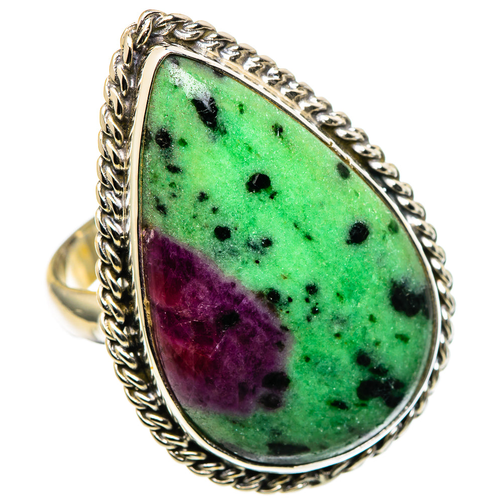 Ruby Zoisite Rings handcrafted by Ana Silver Co - RING99761 - Photo 2