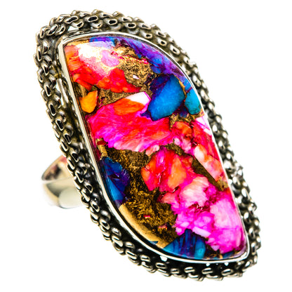 Kingman Pink Dahlia Turquoise Rings handcrafted by Ana Silver Co - RING99787