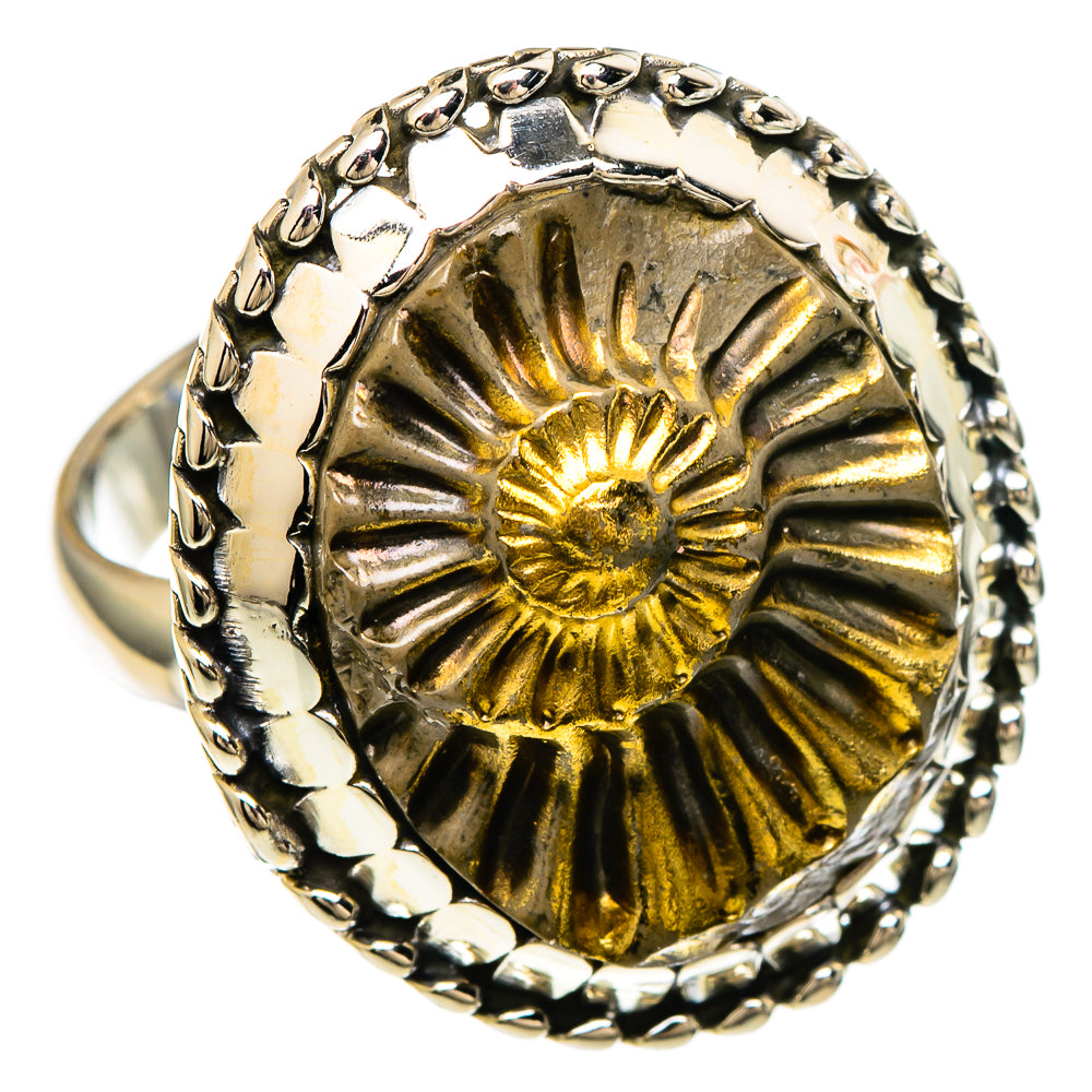 Pyrite Fossil Rings handcrafted by Ana Silver Co - RING99901