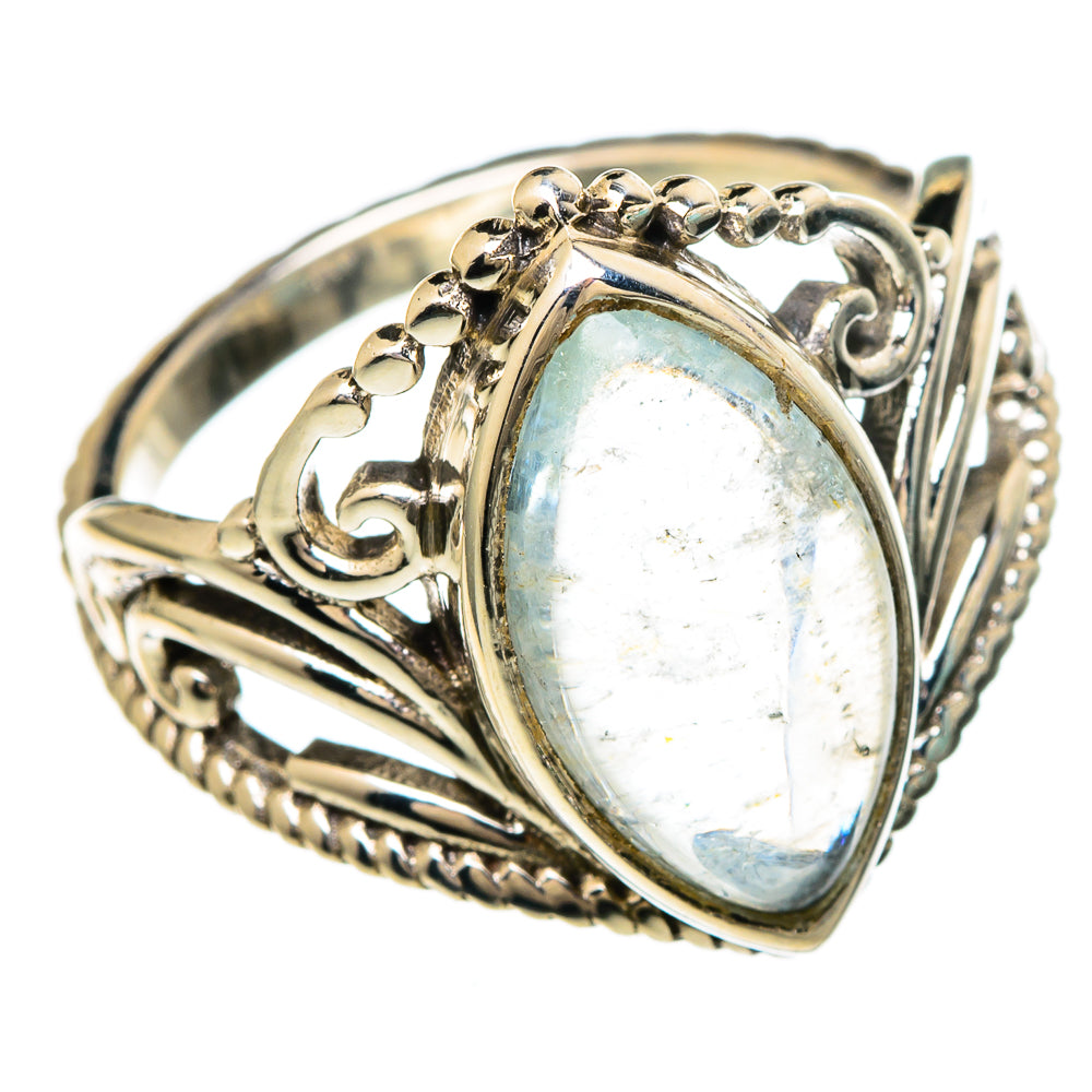 Sterling silver oval gemstone ring with intricate filigree setting
