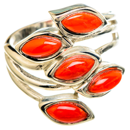Mediterranean Red Coral Rings handcrafted by Ana Silver Co - RING99931