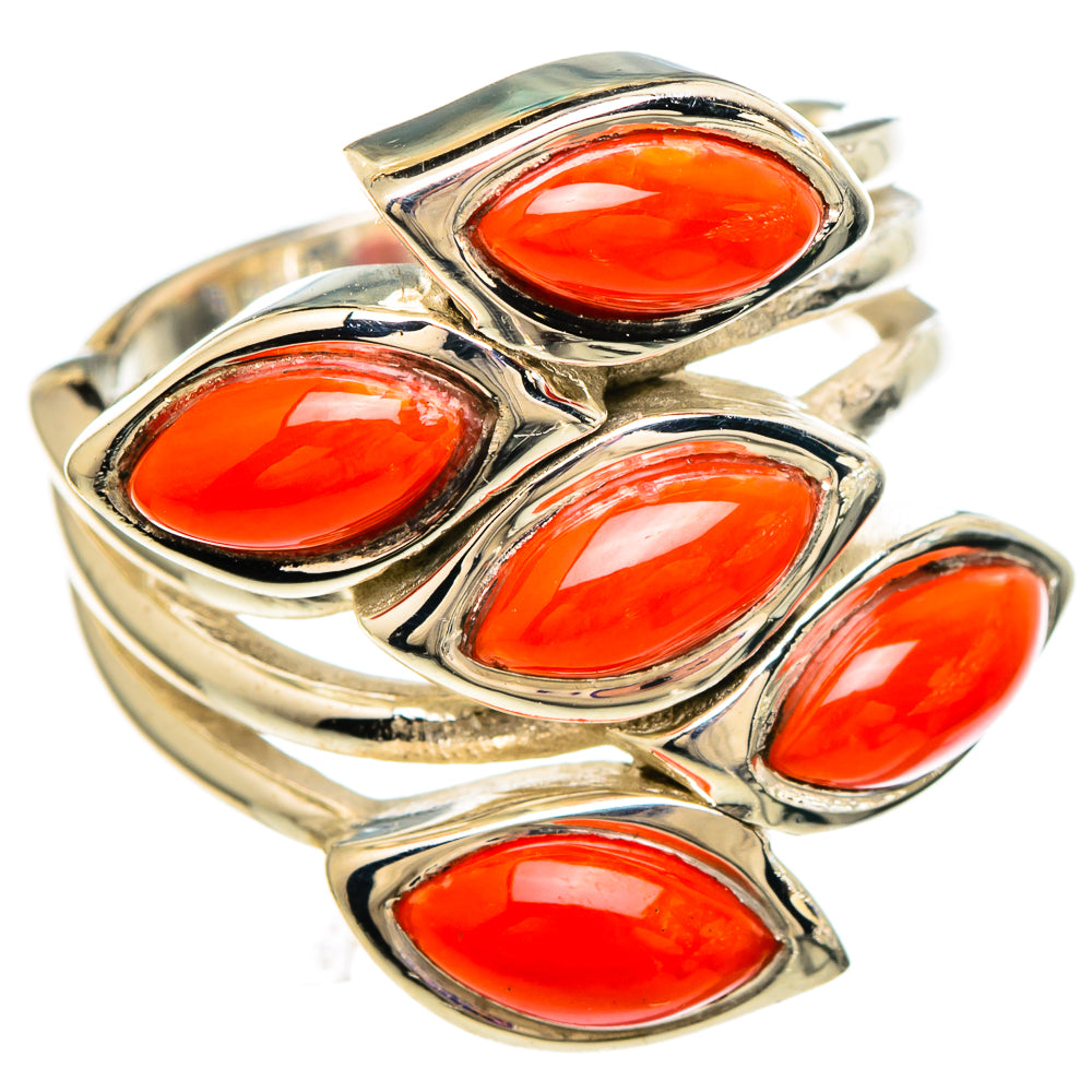 Mediterranean Red Coral Rings handcrafted by Ana Silver Co - RING99969
