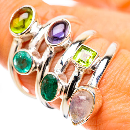 Ana Silver Co Rainbow Moonstone, Emerald, Peridot, Tanzanite Ring Size 8.25 (925 Sterling Silver)