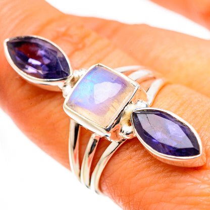 Rainbow Moonstone, Tanzanite Ring Size 8 (925 Sterling Silver) RING134872