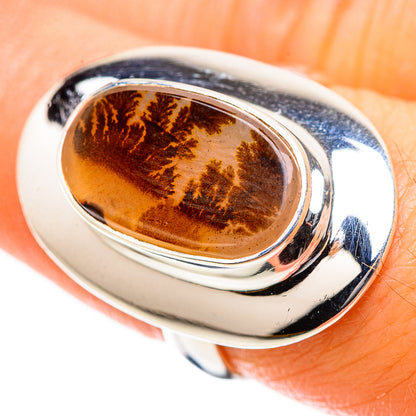 Scenic Dendritic Agate Ring Size 7.25 (925 Sterling Silver) RING135430
