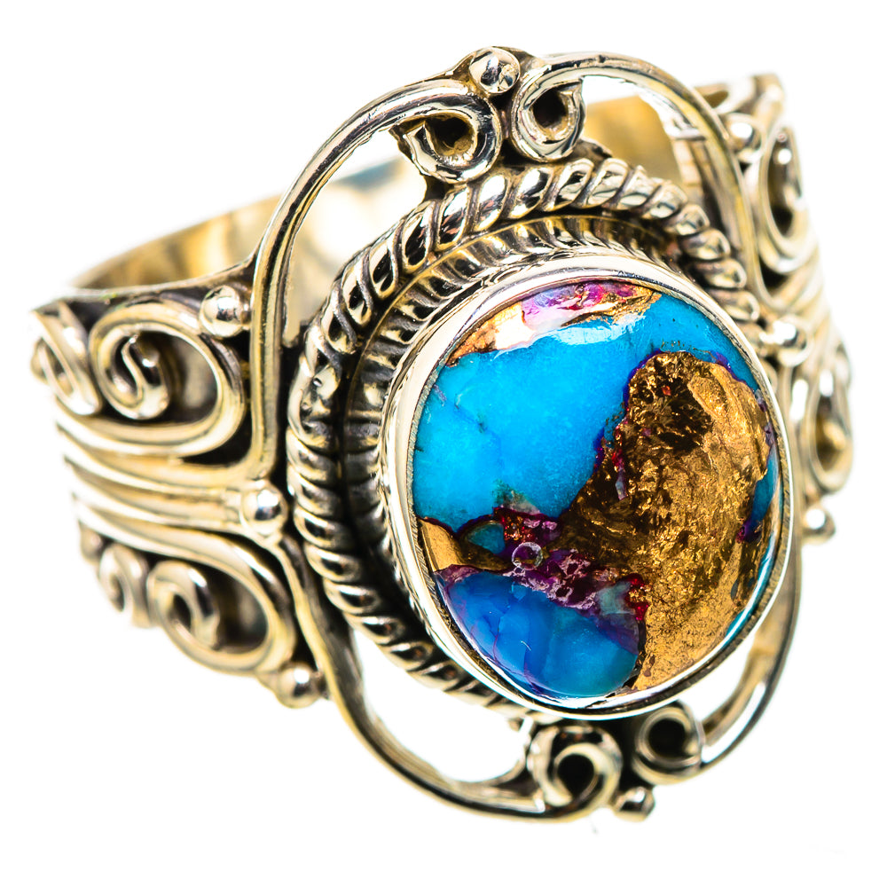 Blue Copper Composite Turquoise 925 Sterling Silver Ring Size 8.25 (925 Sterling Silver) RING137687