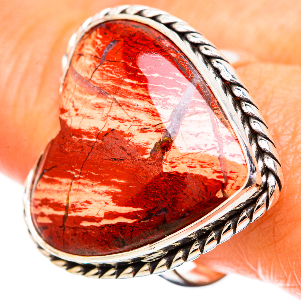 Large Brecciated Red Jasper Ring Size 10 (925 Sterling Silver) RING135381