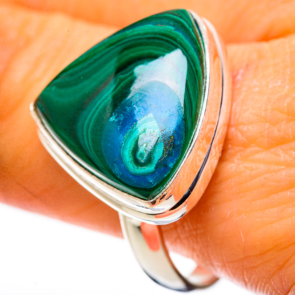 Malachite In Chrysocolla Ring Size 12 (925 Sterling Silver) RING135693