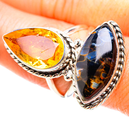 Large Pietersite, Citrine Ring Size 8.25 (925 Sterling Silver) RING136935